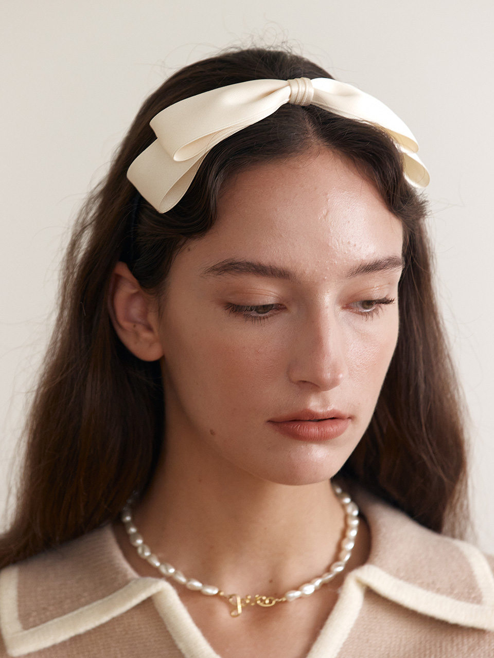 RIBBON HAIR BAND IVORY