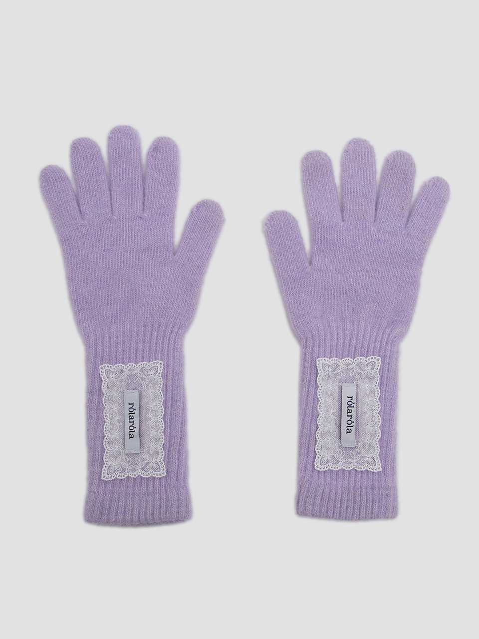 LACE LABEL ANGORA GLOVES LAVENDER