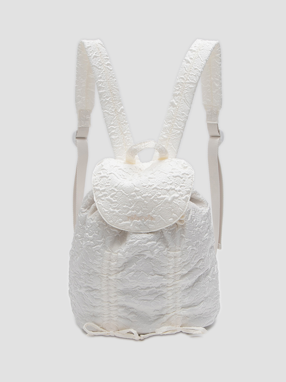 JACQUARD SHIRRING BACKPACK IVORY