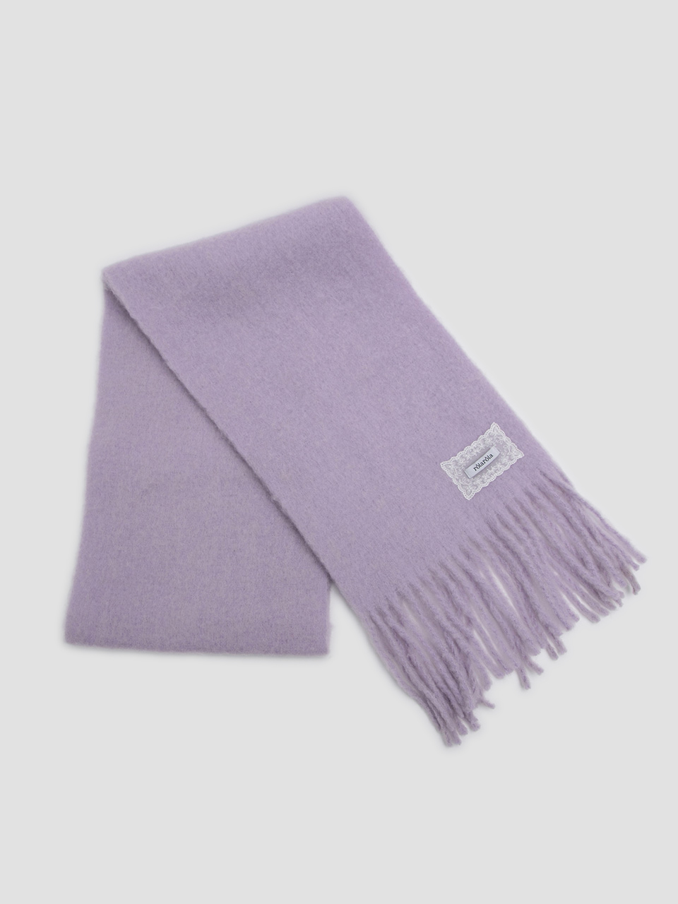 LACE LABEL HAIRY MUFFLER LAVENDER